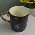 Elegant Hand-Painted Blue Evil Eye Ceramic Coffee Cup for Tea Milk and Breakfast Lovers