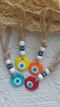 Turkish Evil Eye Glass Beads Macrame Wall Hanging for Home Decor and Protection