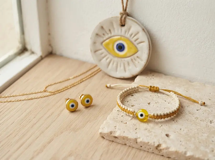 Yellow Evil Eye Meaning: Optimism, Focus, and How to Choose - disambiguation yellow wall piece textile small
