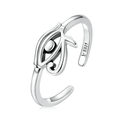 925 Real Silver Evil‘s Eye Simple Rings For Women Opening Rings Personalized Fine Jewelry Gift