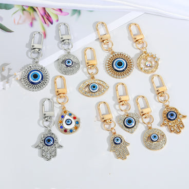 Evil Eye Keychain with Zircon Pendant