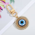 Vintage Turkish Evil Eye Keychain with Zircon Pendant