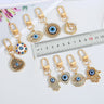 Vintage Turkish Evil Eye Keychain with Zircon Pendant