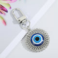 Vintage Turkish Evil Eye Keychain with Zircon Pendant