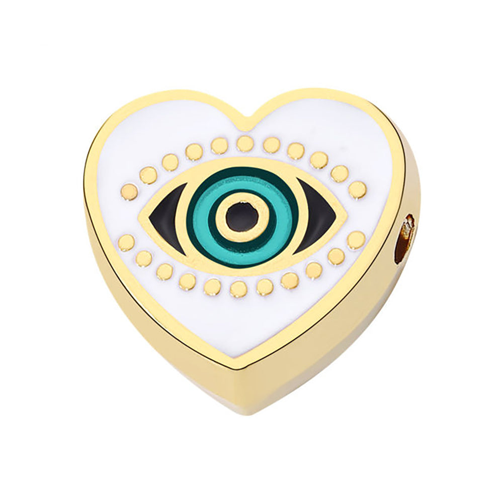 [Boho Series] Heart Shape - 10PCS Turkish Evil Eye Beads for DIY Bracelets and Pendant Making