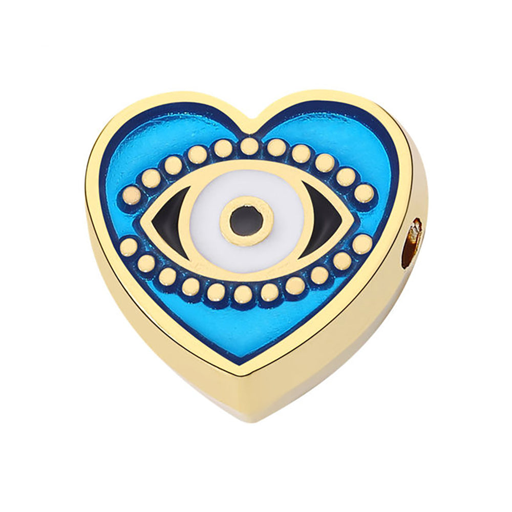 [Boho Series] Heart Shape - 10PCS Turkish Evil Eye Beads for DIY Bracelets and Pendant Making