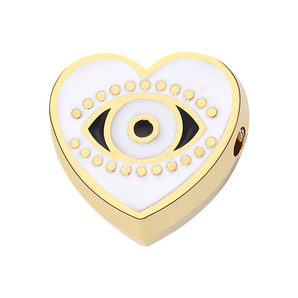 [Boho Series] Heart Shape - 10PCS Turkish Evil Eye Beads for DIY Bracelets and Pendant Making