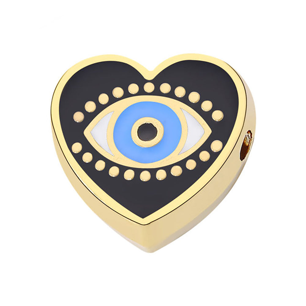 [Boho Series] Heart Shape - 10PCS Turkish Evil Eye Beads for DIY Bracelets and Pendant Making