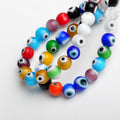 50PCS 6mm Round Evil Eye Pattern Millefiori Glass Beads Lot for DIY Jewelry Making Findings