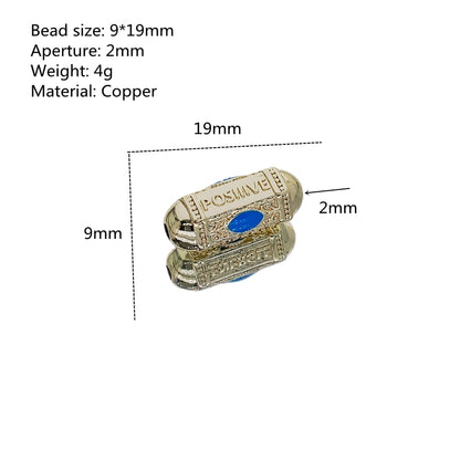 Metal Brass Based Heart Jewelry Making Beads with Spacor Beads and Knotting Supplies for Men's Beads and Evil Eye Beads Tube