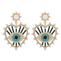 Evil eye drop earrings