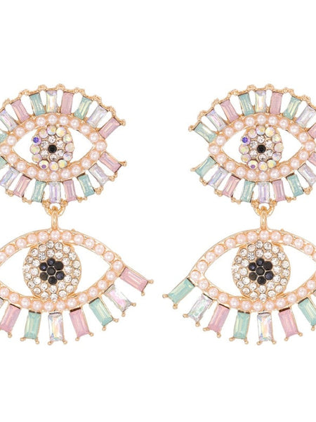 Vintage Evil Eye drop earrings