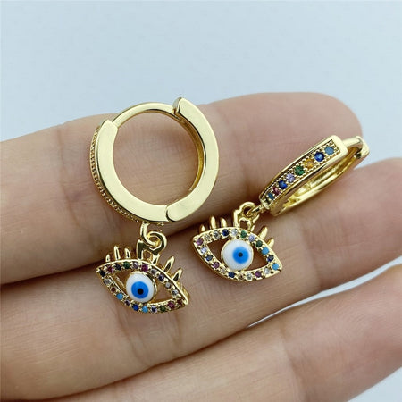 Blue Evil Eye Earrings