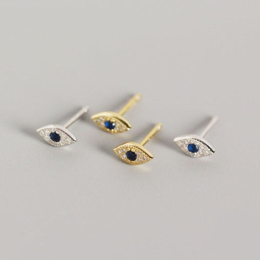 Sterling silver demon eye earrings