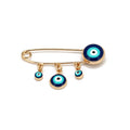 Ward off Bad Luck with our Turkish Evil Eye Brooch Pin with Flower Crown, Hamsa Hand, and Star Charms