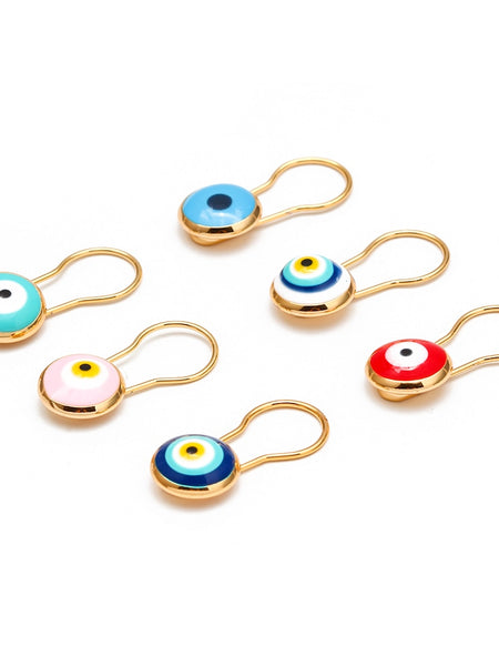 Gold-Plated Evil Eye Brooch