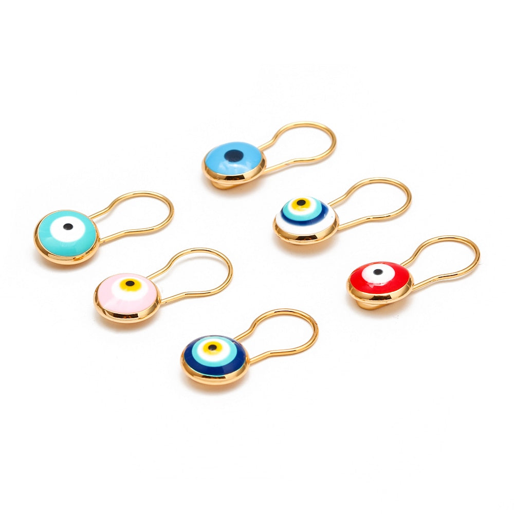 Gold-Plated Evil Eye Brooch