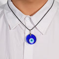 Turkish Evil Eye Pendant Choker Necklace - Vintage Blue Eye Clavicle Chain Necklace for Women, Girls, and Gift Giving