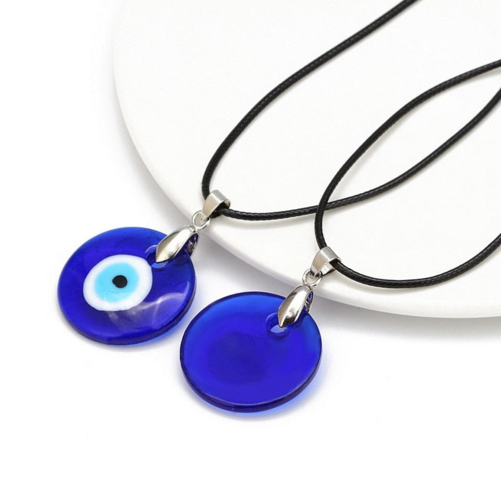 Turkish Evil Eye Pendant Choker Necklace - Vintage Blue Eye Clavicle Chain Necklace for Women, Girls, and Gift Giving