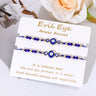 Bohemian Evil Eye Bracelet Set for Women and Men - Handmade Braided Anklets with Crystal Beads, Lucky Wish Jewelry for Protection
