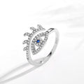 Evil Eye Rings 925 Sterling Silver Adjustable Crown Engagement Zircon Open Size Rings For Women Turkey Jewelry