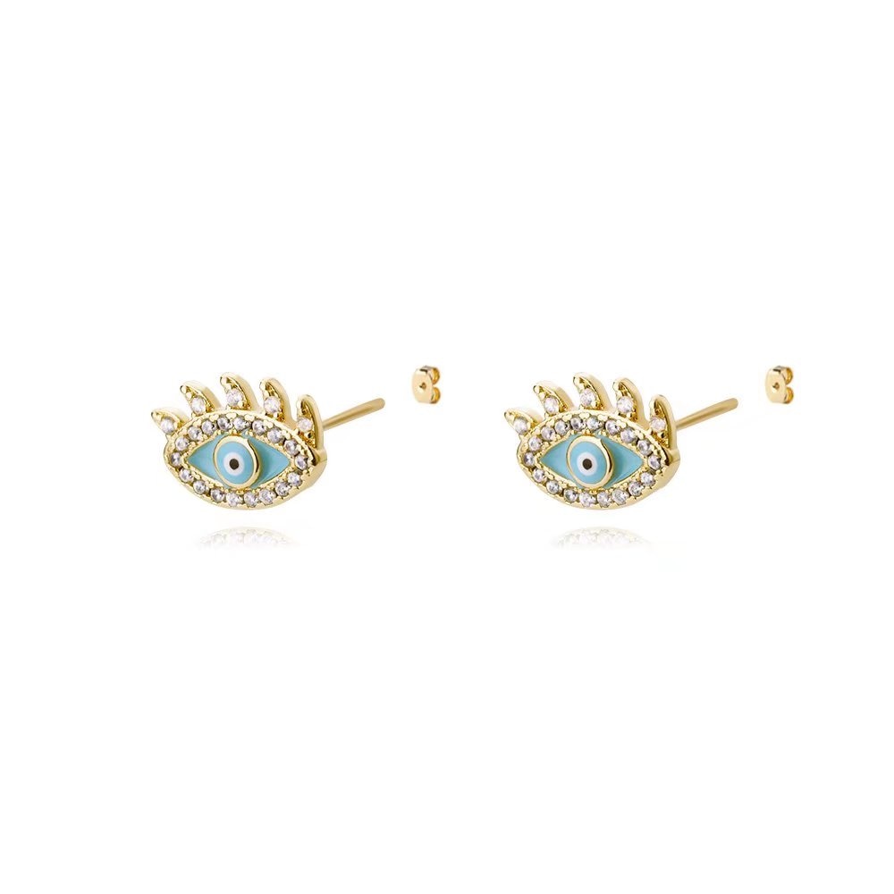 Gold-Plated Demon Eye Earrings