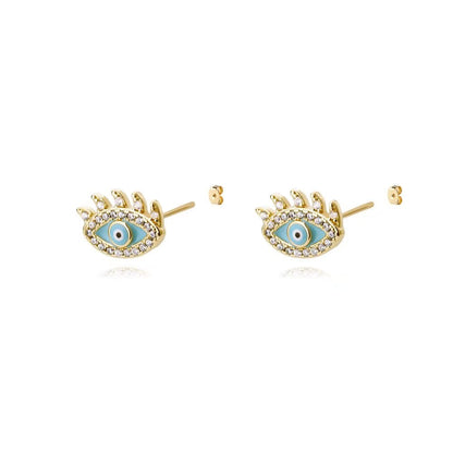 Gold-Plated Demon Eye Earrings