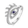Evil Eye Rings 925 Sterling Silver Adjustable Crown Engagement Zircon Open Size Rings For Women Turkey Jewelry