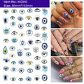 Unique Evil Eye Nail Art Design - Stylish & Eye-Catching Turkish Blue Evil Eye Nail Stickers