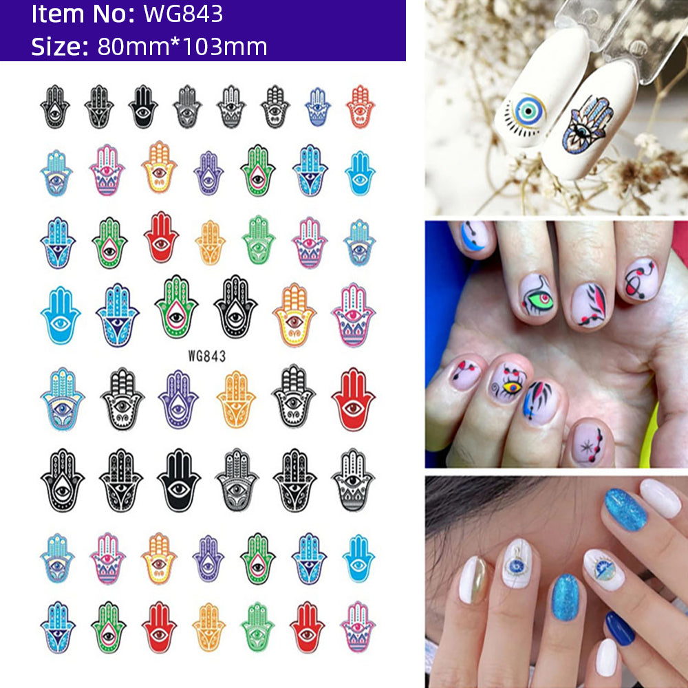 Unique Evil Eye Nail Art Design - Stylish & Eye-Catching Turkish Blue Evil Eye Nail Stickers