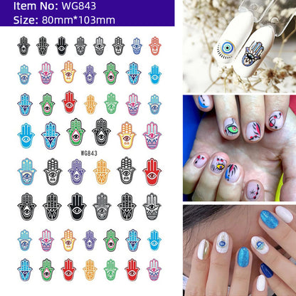 Unique Evil Eye Nail Art Design - Stylish & Eye-Catching Turkish Blue Evil Eye Nail Stickers