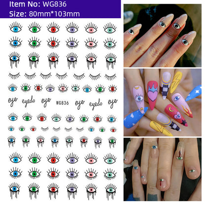 Unique Evil Eye Nail Art Design - Stylish & Eye-Catching Turkish Blue Evil Eye Nail Stickers