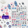 Unique Evil Eye Nail Art Design - Stylish & Eye-Catching Turkish Blue Evil Eye Nail Stickers