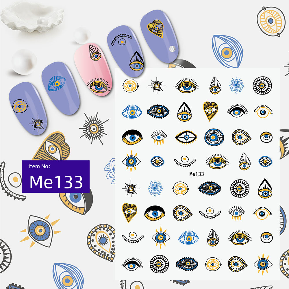 Unique Evil Eye Nail Art Design - Stylish & Eye-Catching Turkish Blue Evil Eye Nail Stickers
