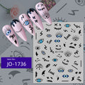 Unique Evil Eye Nail Art Design - Stylish & Eye-Catching Turkish Blue Evil Eye Nail Stickers
