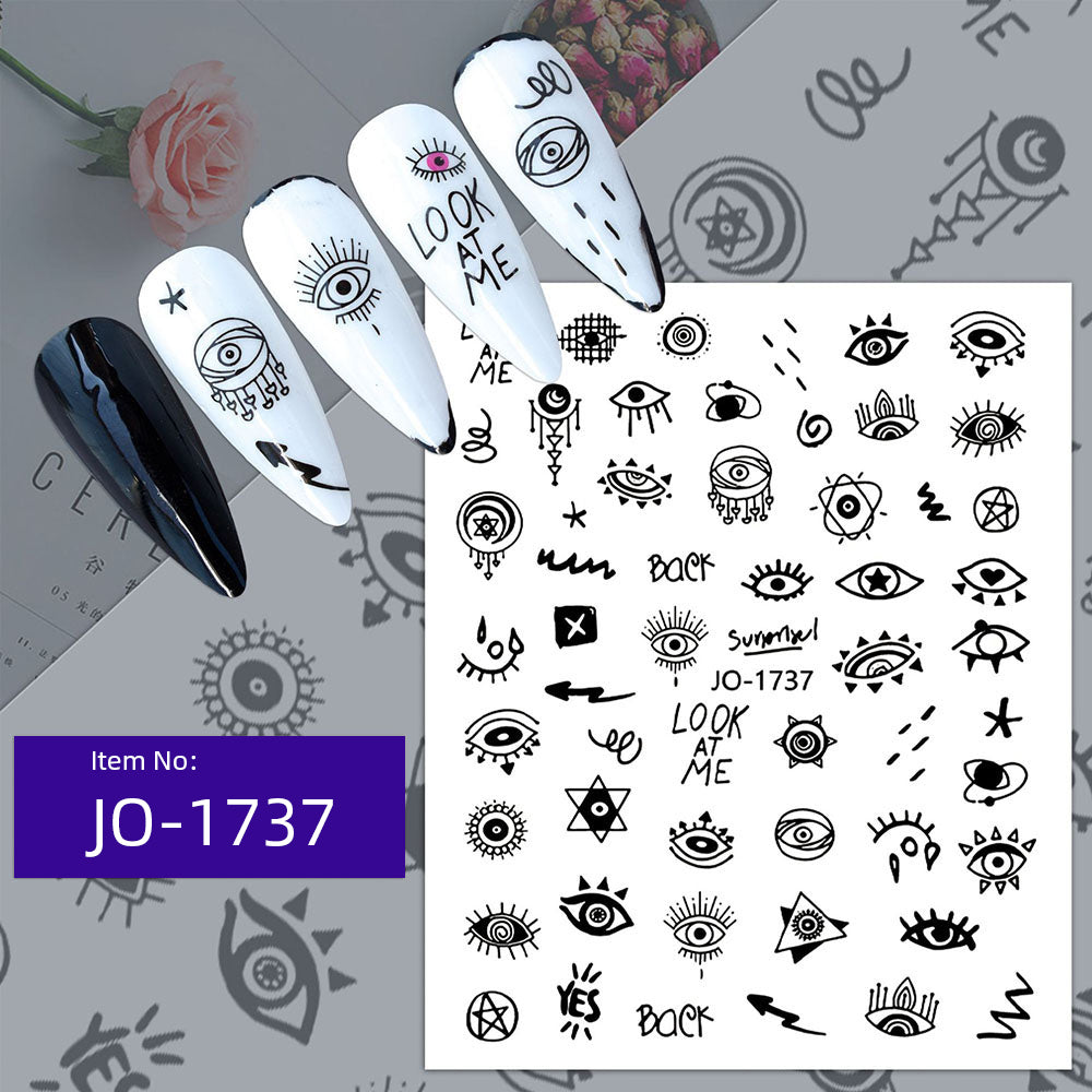 Unique Evil Eye Nail Art Design - Stylish & Eye-Catching Turkish Blue Evil Eye Nail Stickers