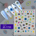Unique Evil Eye Nail Art Design - Stylish & Eye-Catching Turkish Blue Evil Eye Nail Stickers