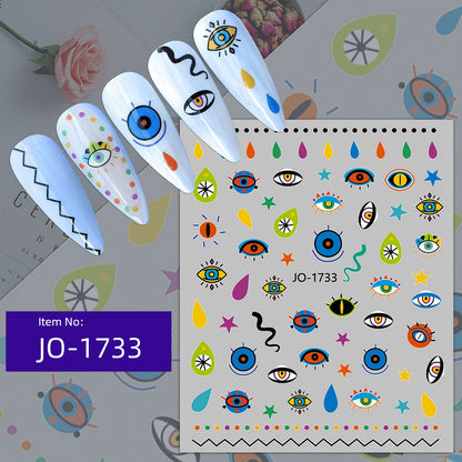 Unique Evil Eye Nail Art Design - Stylish & Eye-Catching Turkish Blue Evil Eye Nail Stickers