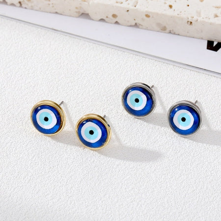 Blue Evil Eye Earrings