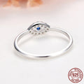 Good Luck Blue Stone Luxury Turkey Wedding Jewelry 925 Silver Evil Eye Rings For Women