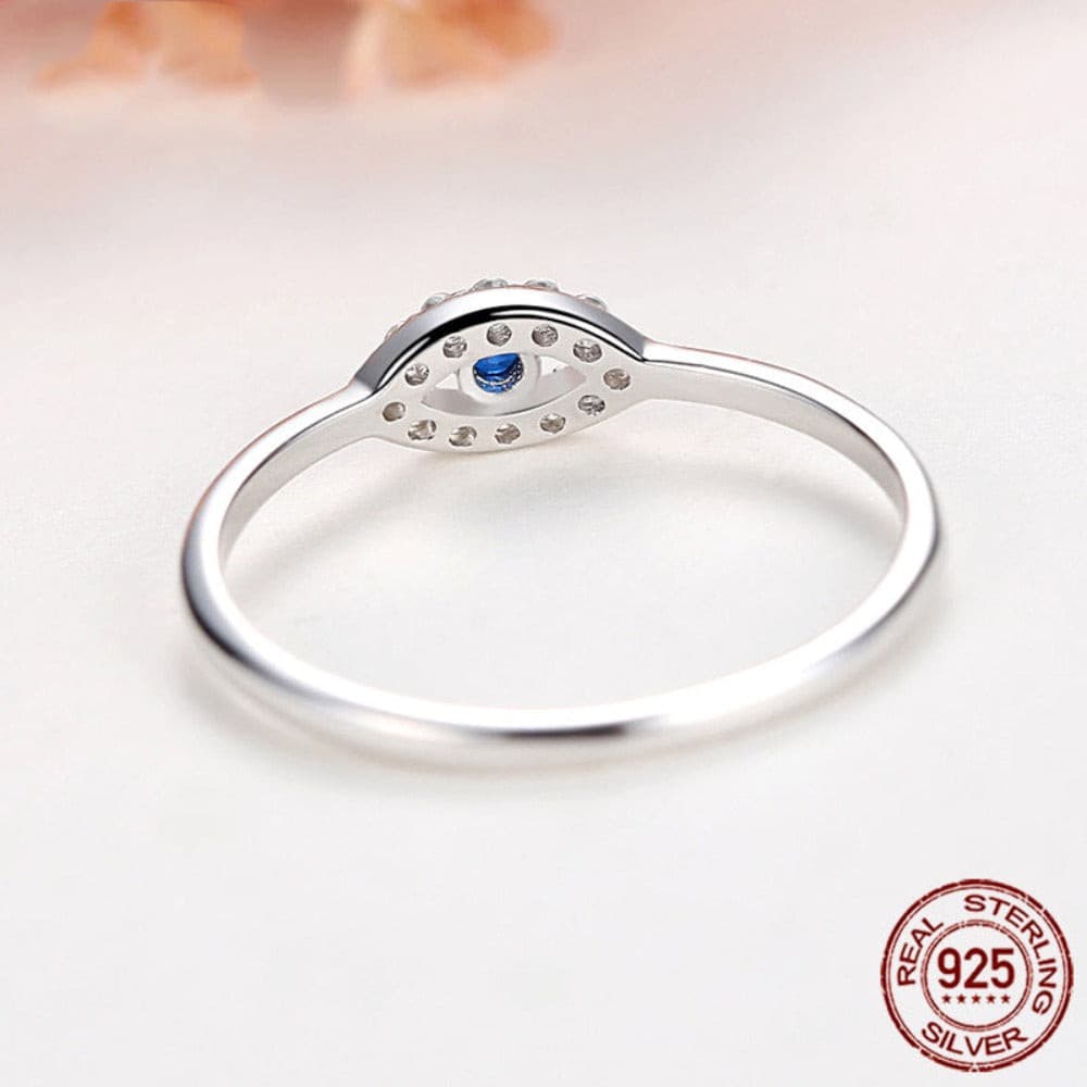 Good Luck Blue Stone Luxury Turkey Wedding Jewelry 925 Silver Evil Eye Rings For Women
