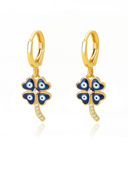 Gold-Plated Evil Eye Earrings