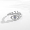 Evil Eye Rings 925 Sterling Silver Adjustable Crown Engagement Zircon Open Size Rings For Women Turkey Jewelry