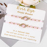 Bohemian Evil Eye Bracelet Set for Women and Men - Handmade Braided Anklets with Crystal Beads, Lucky Wish Jewelry for Protection