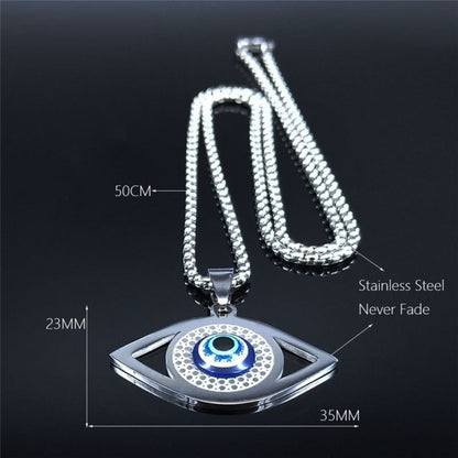 Blue eye pendant necklace