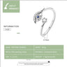Women's Lucky Evil Eye Adjustable Ring with Blue Zircon and Shining Sterling Silver