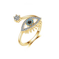Women's Originality Girl Open Ring Evil Eye Zircon Sparkling Birthday Gift Jewelry