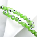 50PCS 6mm Round Evil Eye Pattern Millefiori Glass Beads Lot for DIY Jewelry Making Findings