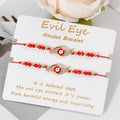 Bohemian Evil Eye Bracelet Set for Women and Men - Handmade Braided Anklets with Crystal Beads, Lucky Wish Jewelry for Protection