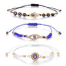 Bohemian Evil Eye Bracelet Set for Women and Men - Handmade Braided Anklets with Crystal Beads, Lucky Wish Jewelry for Protection